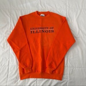 Vintage University of Illinois Orange Crewneck Sweatshirt